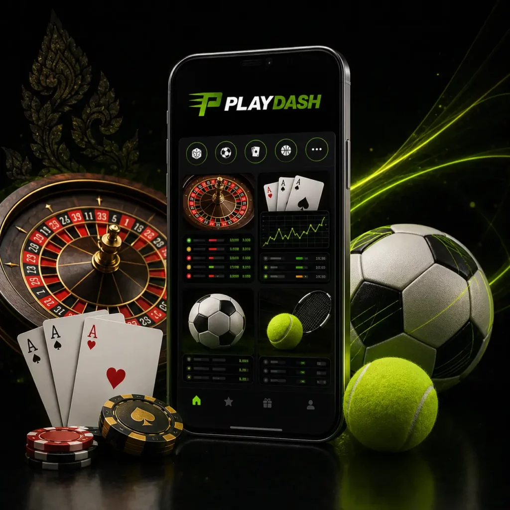 Casino games and sports betting in the PlayDash mobile interface