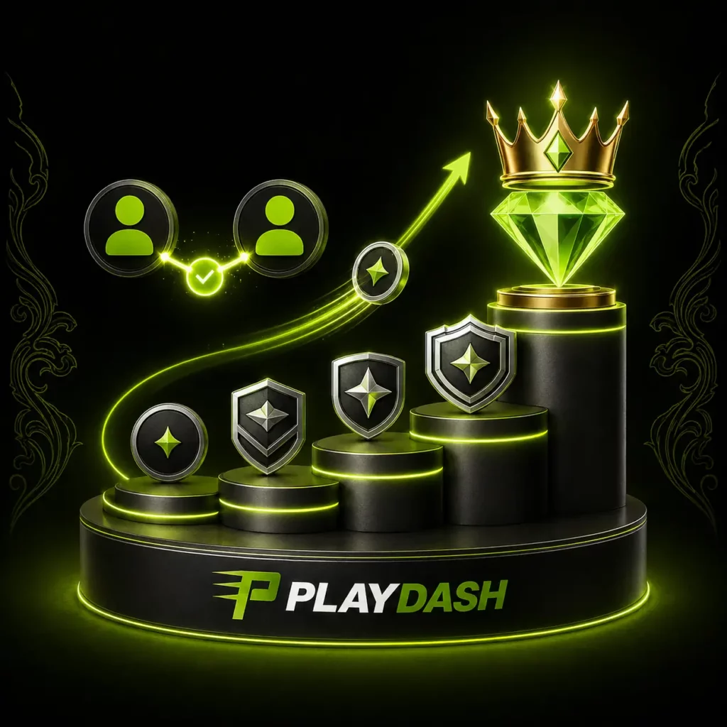 PlayDash VIP progression and referral rewards