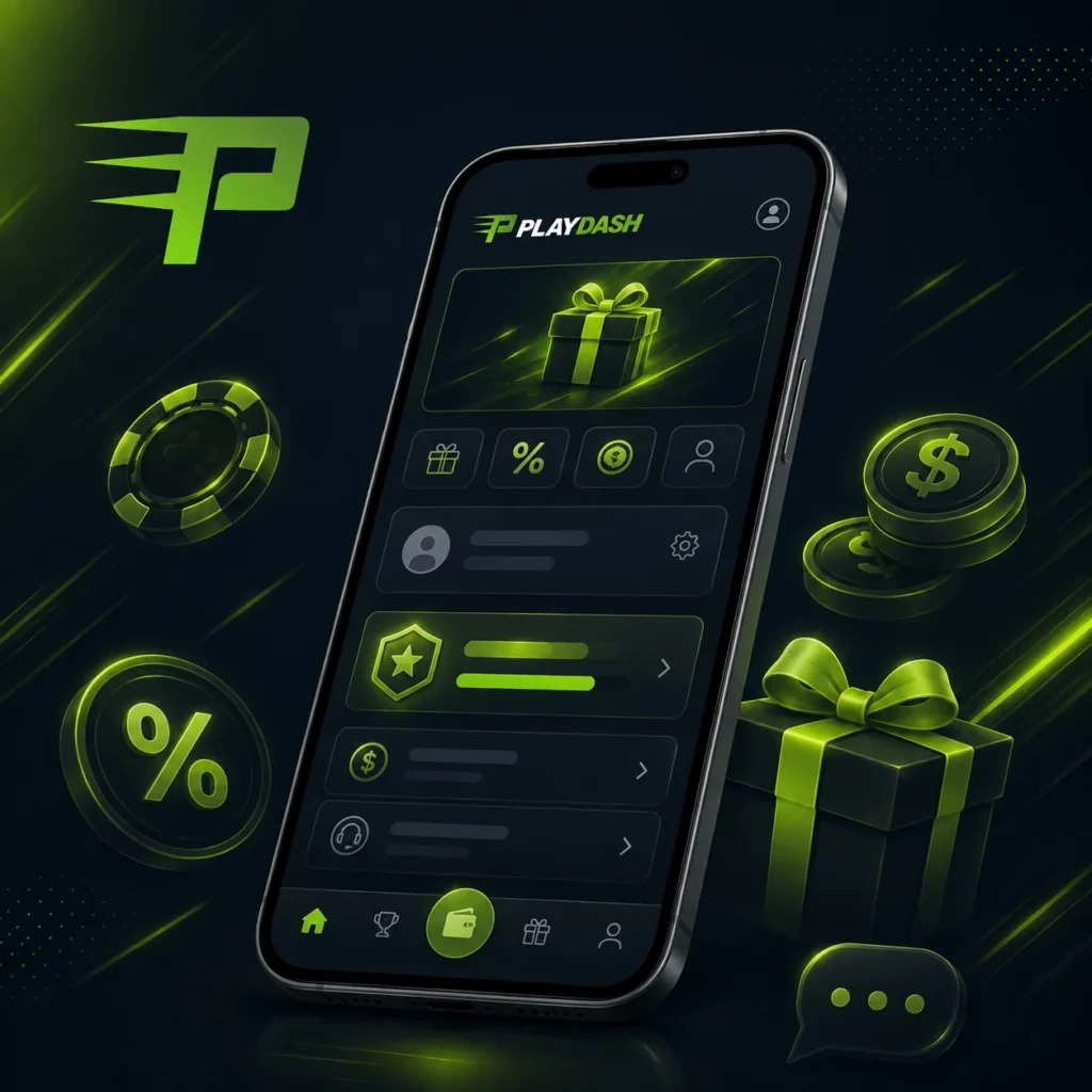 PlayDash bonuses rewards and mobile account features
