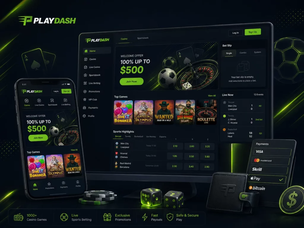 PlayDash casino sportsbook payments and mobile platform overview